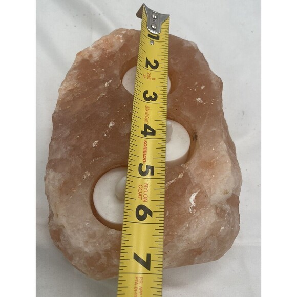 Himalayan Salt 3 Hole Candle Holder with Cylinder Candles without box 5 Pounds - Picture 11 of 13